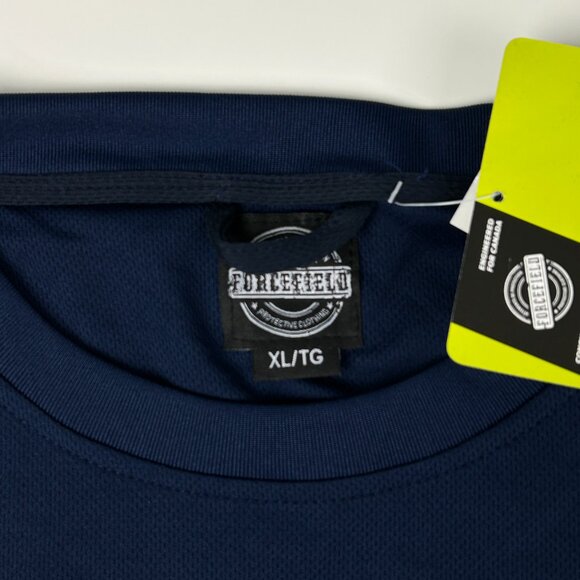 Safety Shirt Mens‎ XL Long Sleeve Reflective Jersey Navy Green Pepsi - Picture 7 of 14